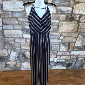 Striped Black and White Jumpsuit